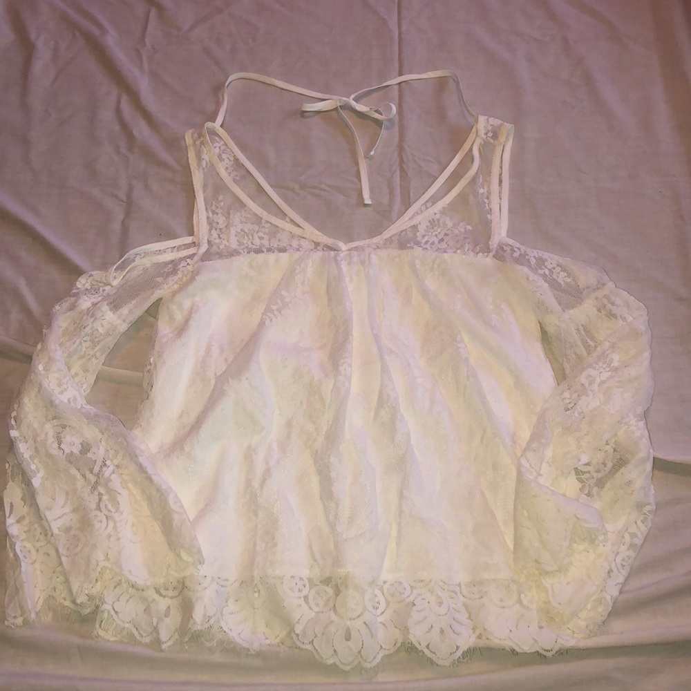 White lace blouse!